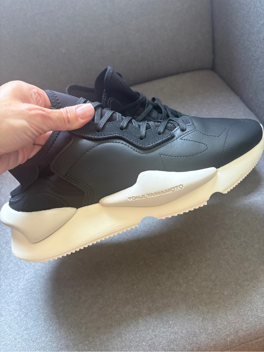 Yohji Yamamoto Black and White Chunky Sole Sneakers